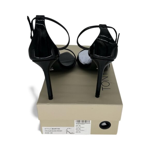 Tony Bianco Martini Black Patent Leather Ankle-Strap Stiletto Sandal US 9.5 EU40 - Picture 8 of 10